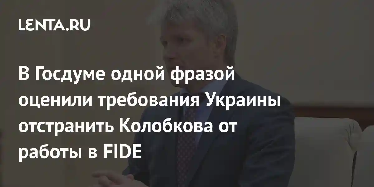 В Госдуме одной фразой оценили требования Украины отстранить Колобкова от работы в FIDE